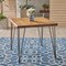 GDFStudio Clark Outdoor Rustic Industrial Acacia Wood Dining Table with Metal Hairpin Legs